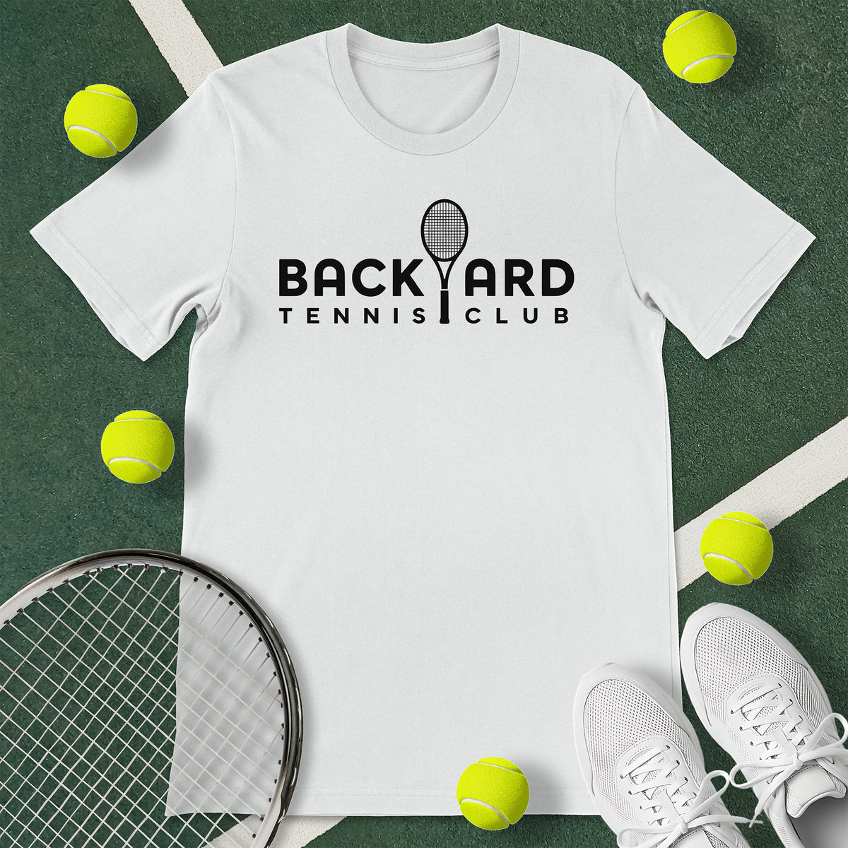 Backyard Tennis Club Center Logo T-Shirt