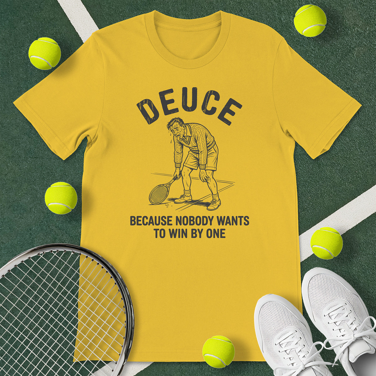 Deuce Tired Man Tennis T-Shirt