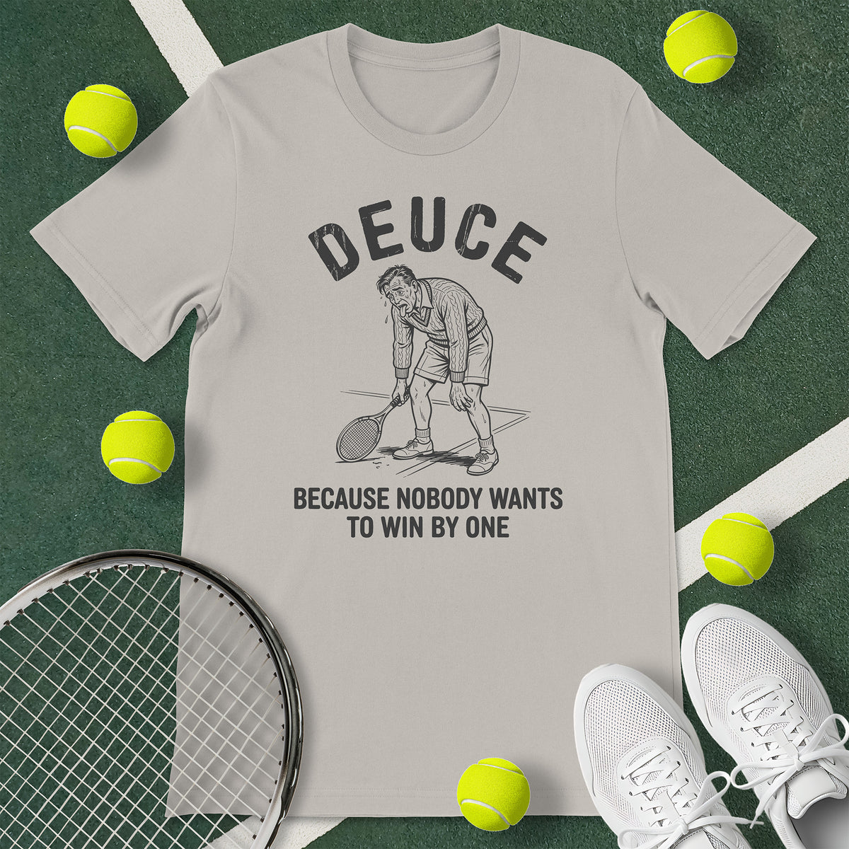 Deuce Tired Man Tennis T-Shirt