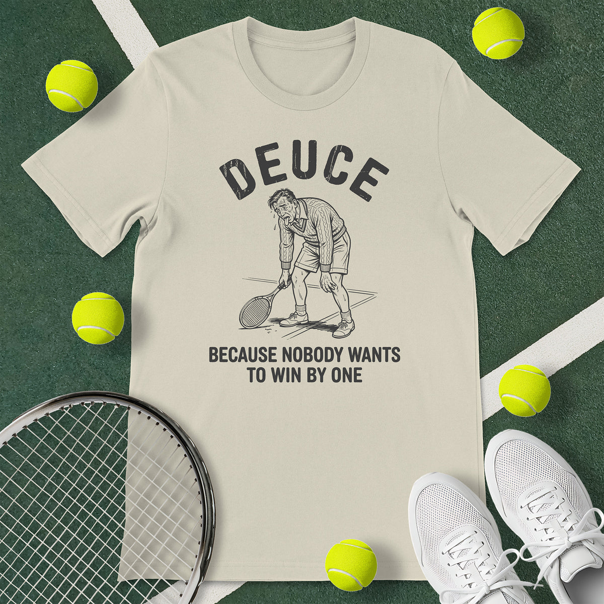 Deuce Tired Man Tennis T-Shirt