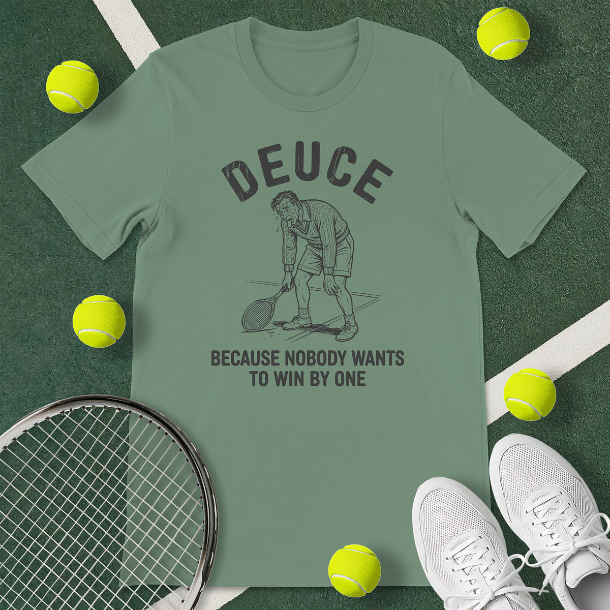 Deuce Tired Man Tennis T-Shirt