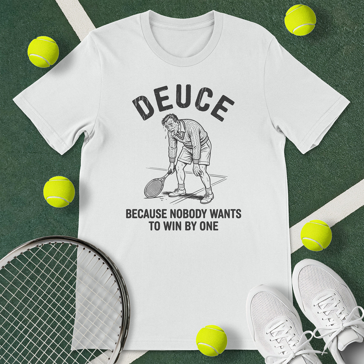 Deuce Tired Man Tennis T-Shirt